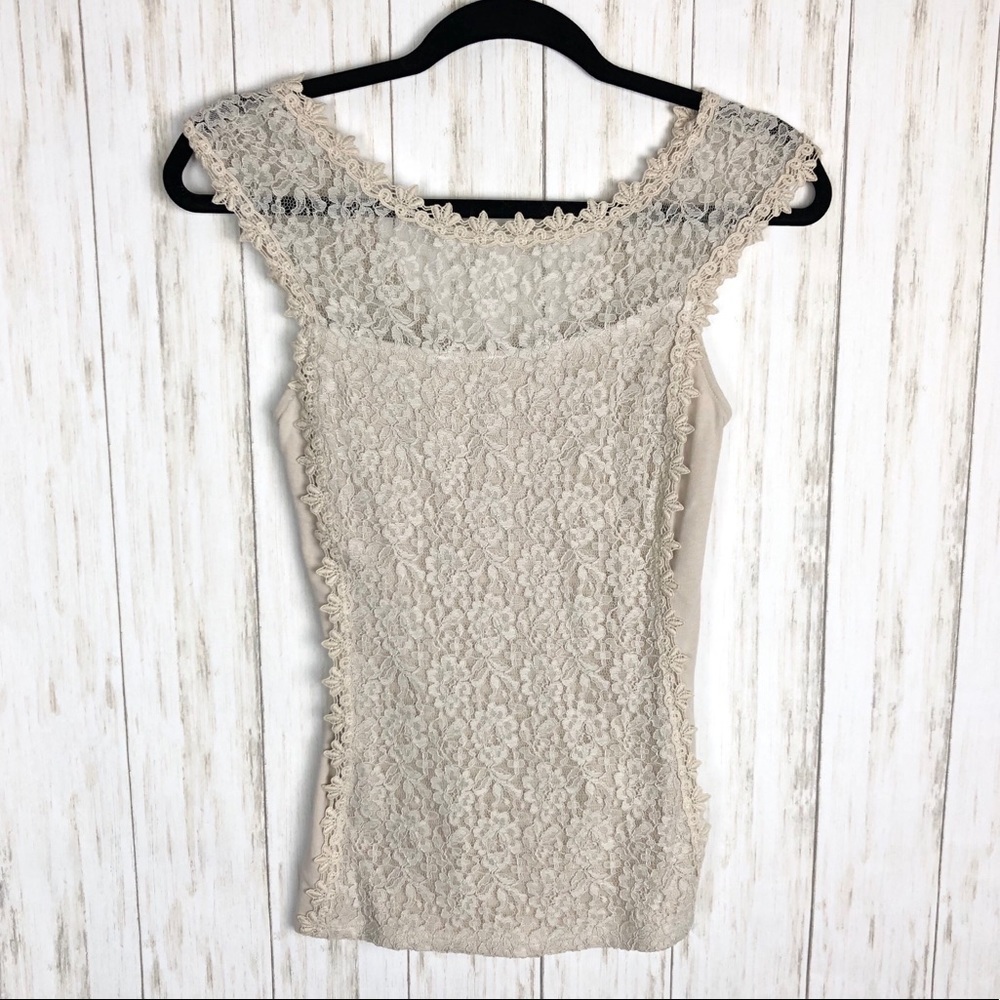 Express crochet lace top NWT